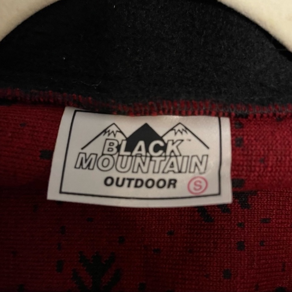 Vintage Black Mountain Outdoor Lodge Style Fleece Zip Vest S Red Black - Picture 4 of 6